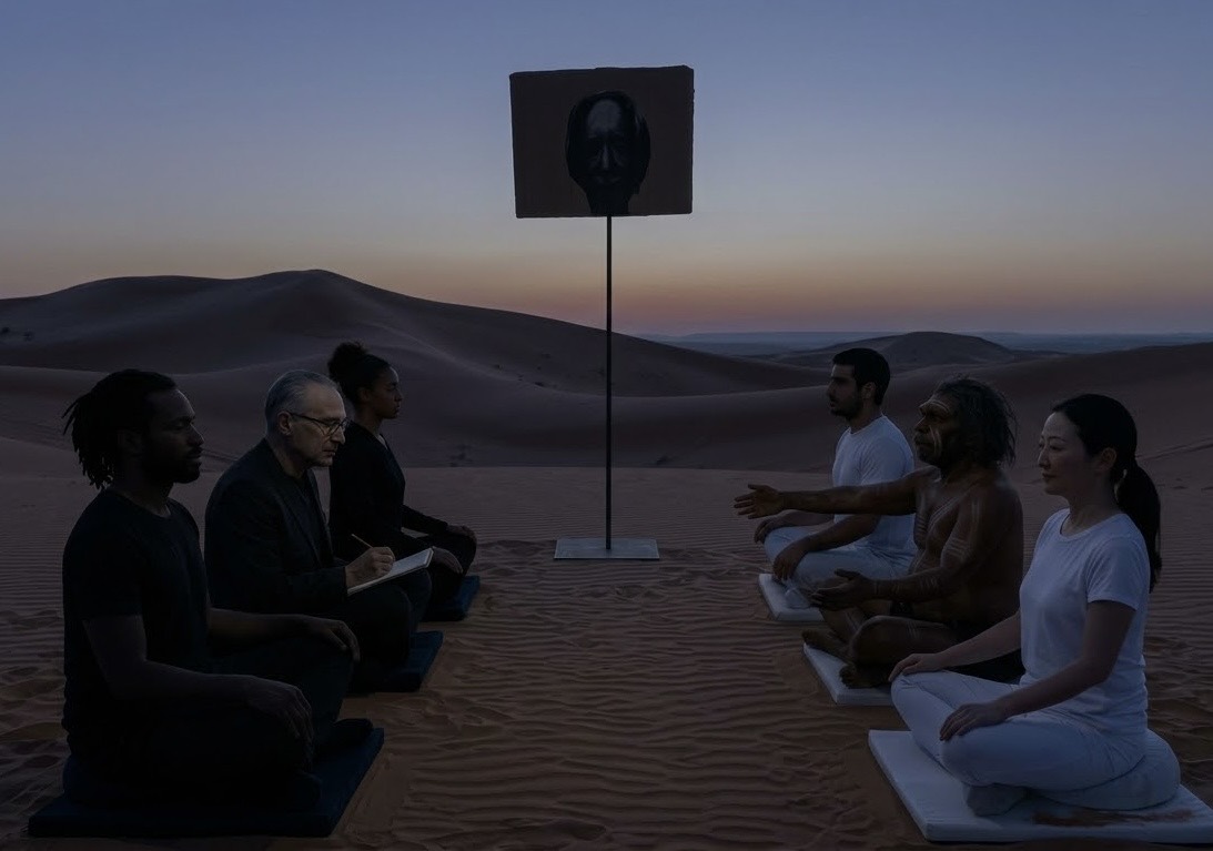 Knowing gathering in a desert landscape