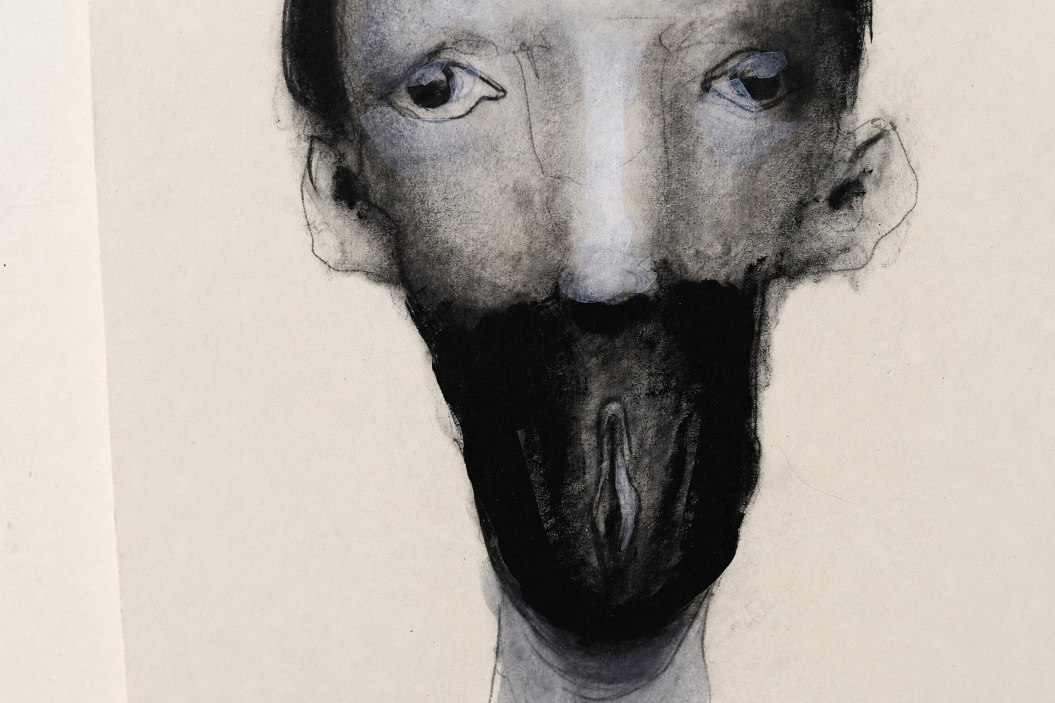 Charcoal portrait painting by Georg Wachberg